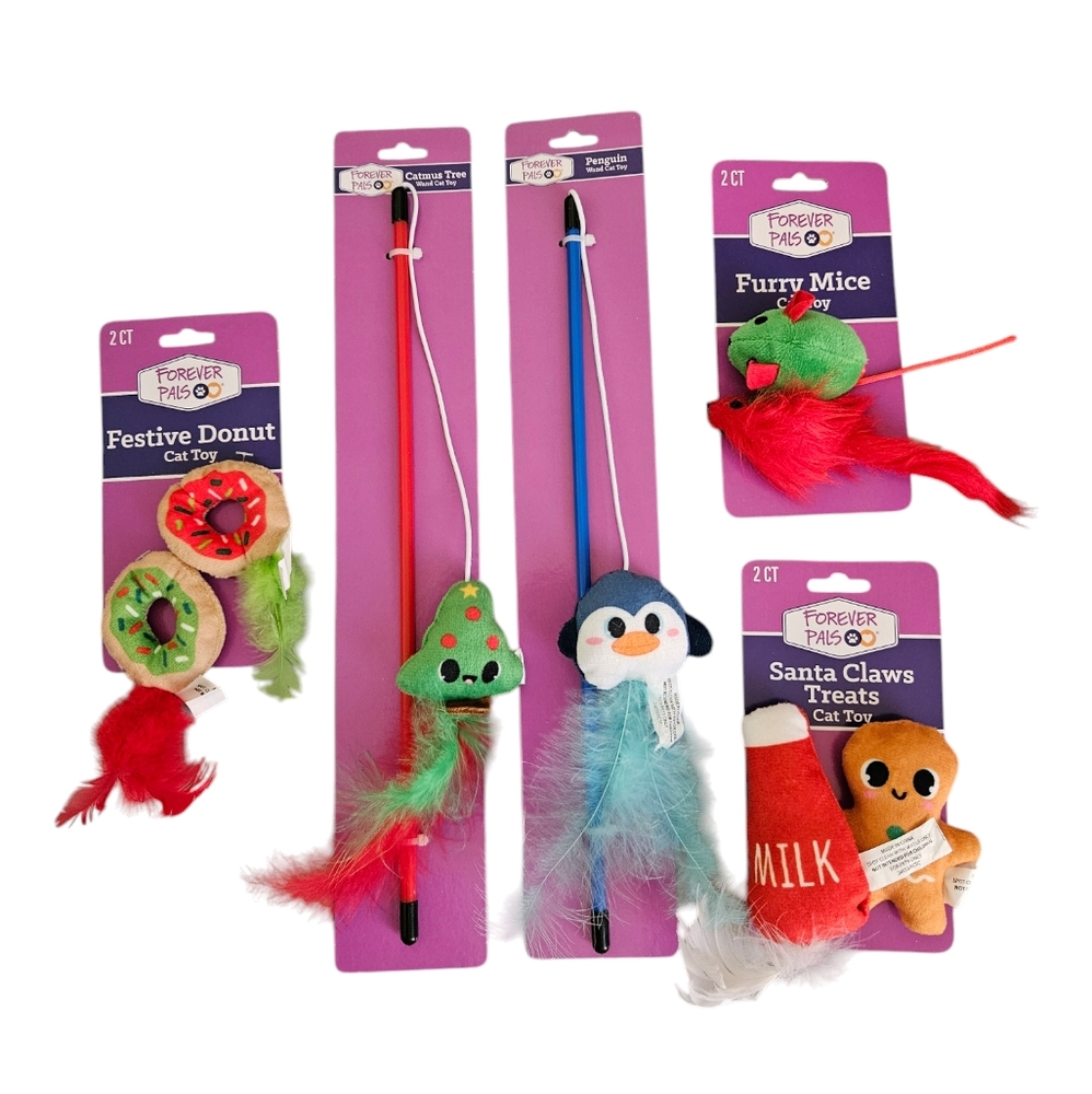 NWT Forever Pals Holiday/Christmas 5-Pack Cat Toys
